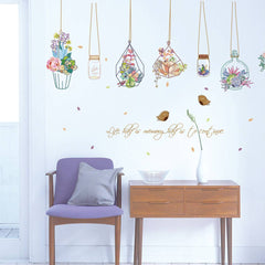 Multicoloured Hanging Garden Of Babylon Theme Wall Stickers