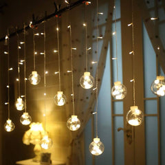 138 LED String Lights, Ball Curtain String Lights with 8 Flashing Modes Decoration - Ball Curtain