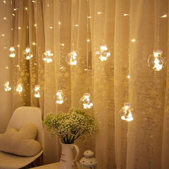 138 LED String Lights, Ball Curtain String Lights with 8 Flashing Modes Decoration - Ball Curtain